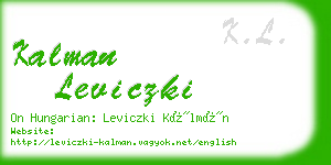 kalman leviczki business card